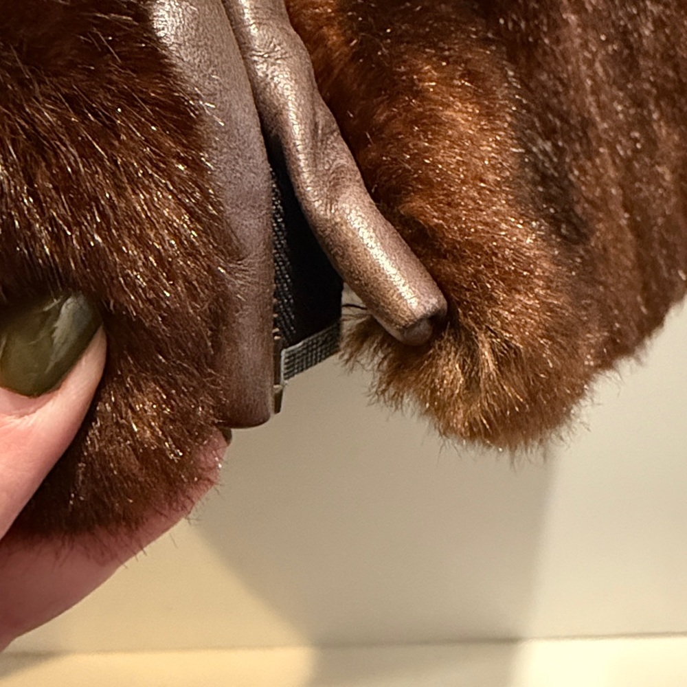 BCBG Brown Faux Fur Zip Vest - Picture 7 of 7